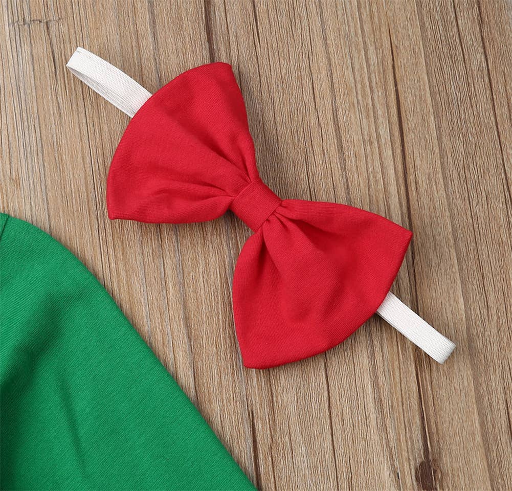 Fennco Styles – wholesale Top & trouser set – Kids – Green Christmas Design 2pcs Girl Outfit 4