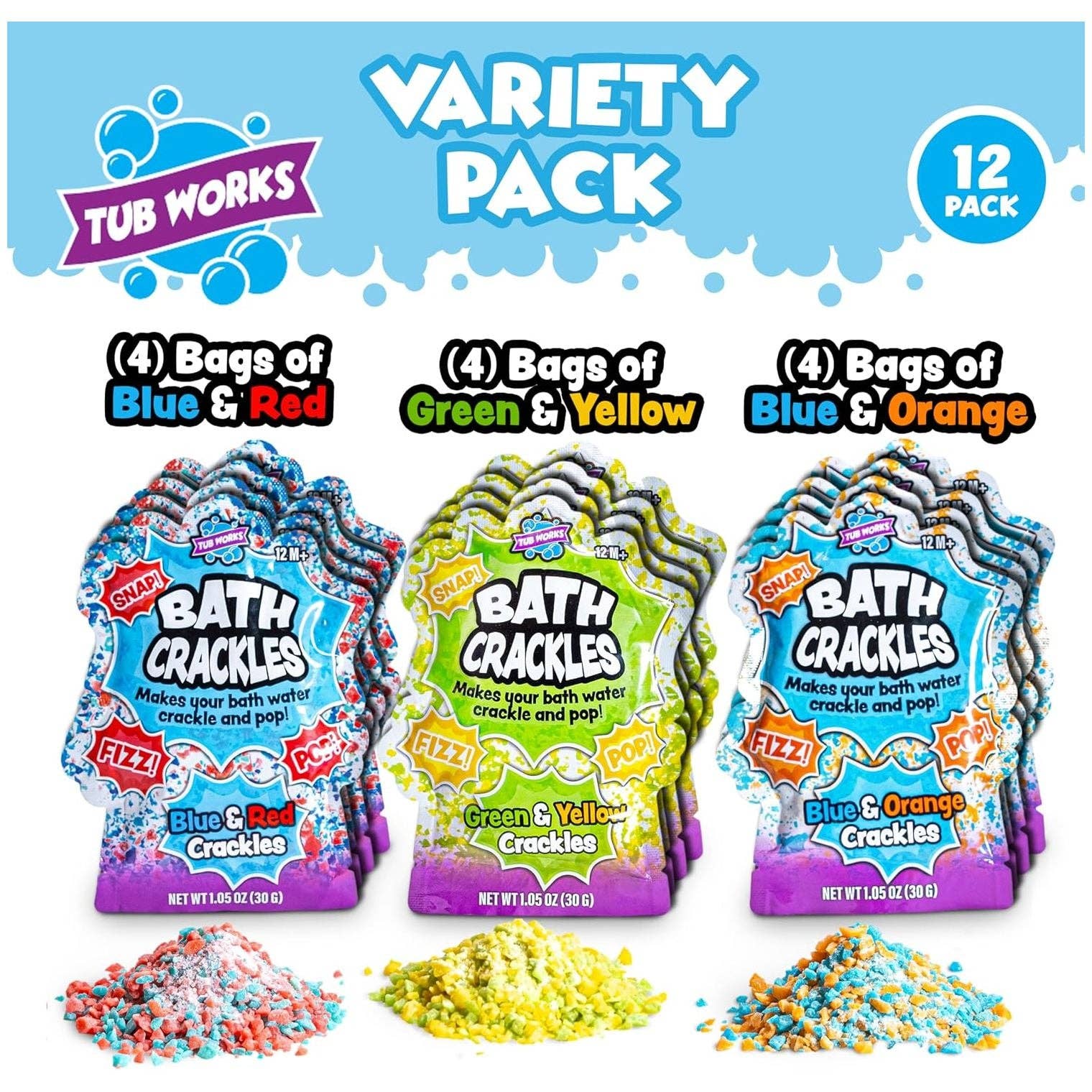 Tub Works LLC - Wholesale Bath Toy - Baby - Tub Works® Bath Crackles Bath Toy, Variety 12 Pack7