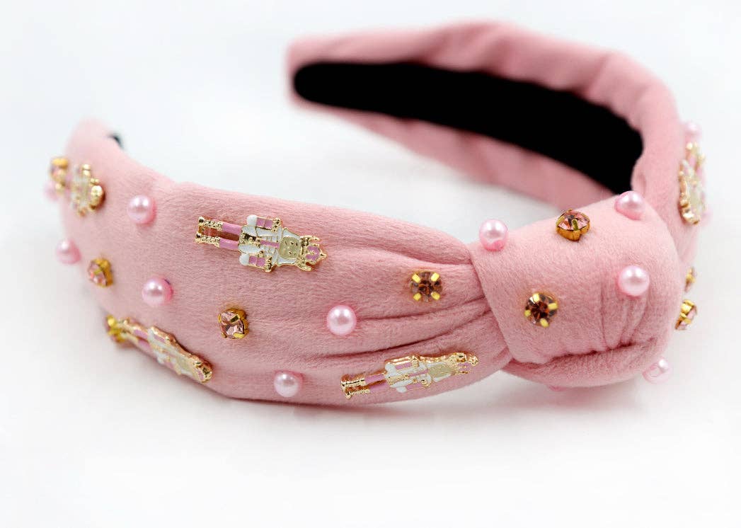The Heady Chic – wholesale Fashion Headband - Kids – Kid and Tween Pink Velvet Nutcracker Headband: 7