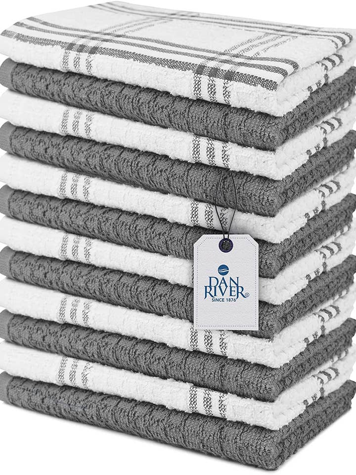 DAN RIVER 100% Cotton Kitchen Towels, Pack of 12, 16”x26” for wholesale by Dan River Inc