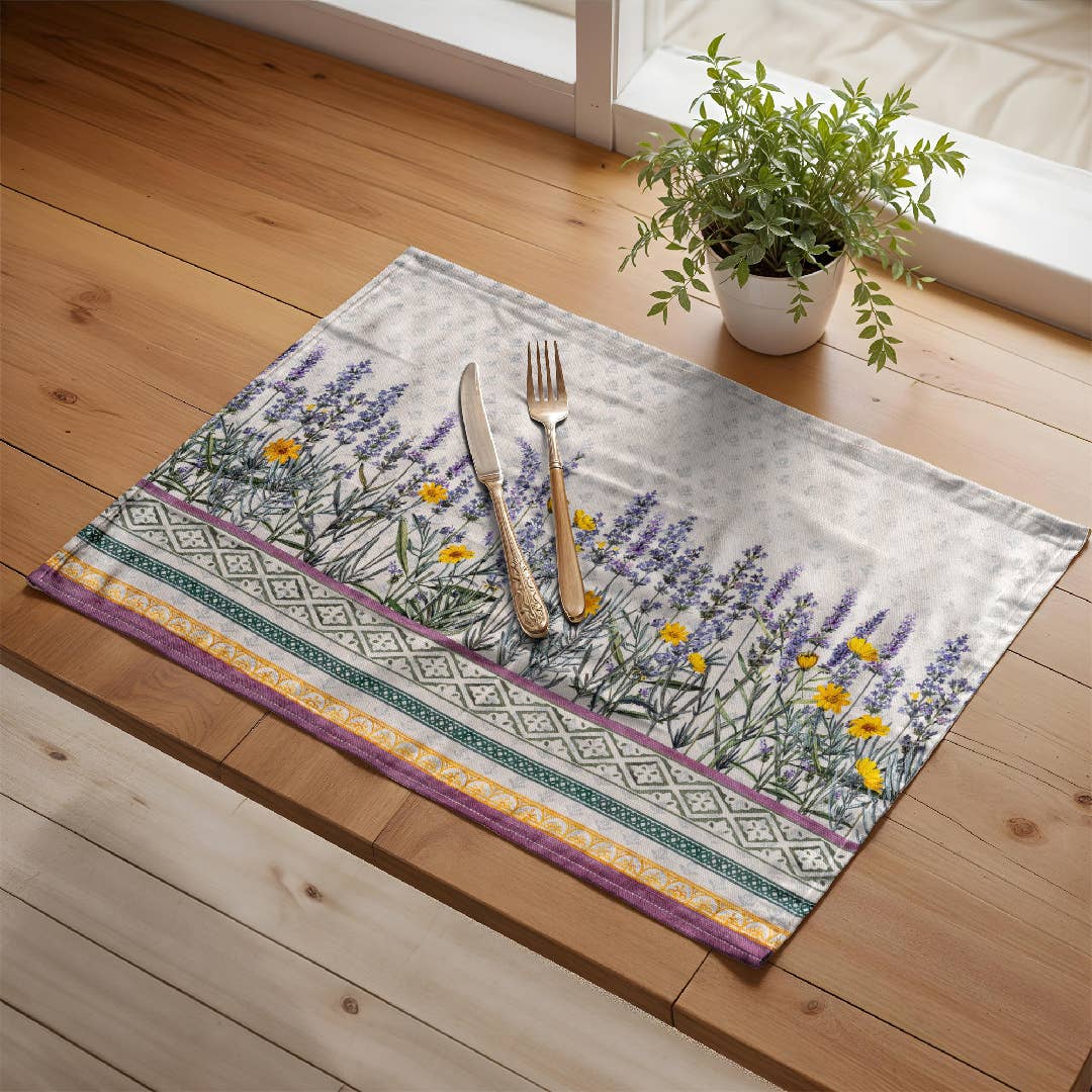 Maison d'Hermine - Design in Every Thread - Wholesale Placemat - Placemats 100% Cotton 13" x 19" - Set of 4 - Fanny Lavender4