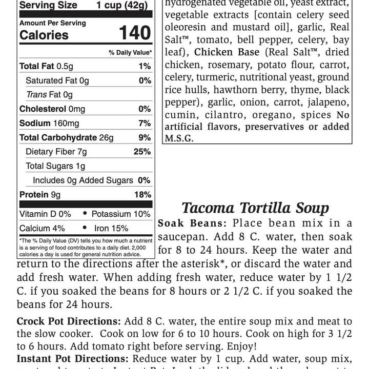 Rill Foods - Wholesale Soup - Large Tacoma Tortilla Soup Mix