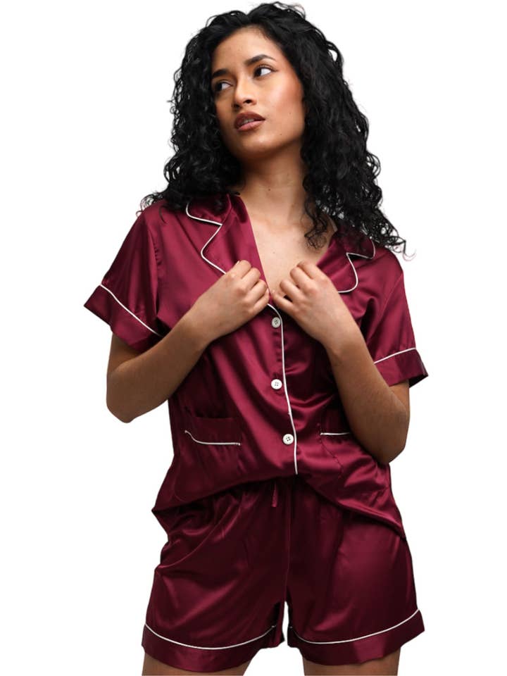 Taniri - Wholesale Sleepwear Set - Women's - ASHLEY SHORT MATTE SATIN PAJAMAS27