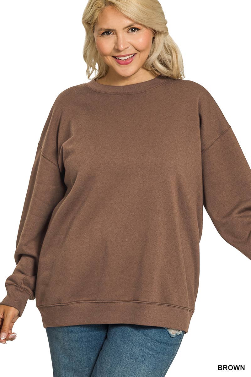 42POPS - Vendita all'ingrosso Felpa - Donna - Felpe girocollo in pile Plus21