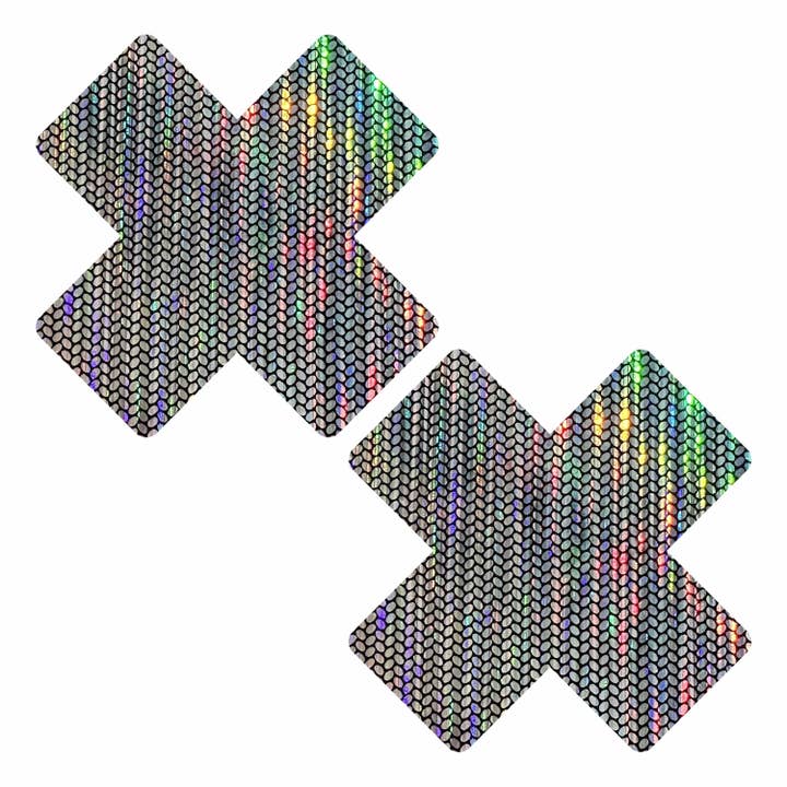Naughty Nebula Super Holographic X Nipple Cover Pasties for wholesale by Neva Nude