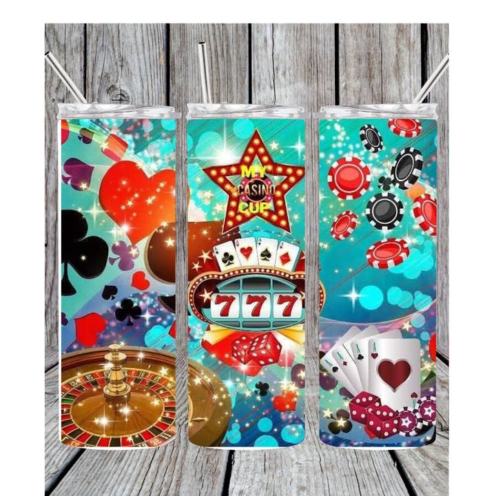 Eclectic Wallflower Boutique – wholesale Insulated mug/tumbler – Casino Tumbler0