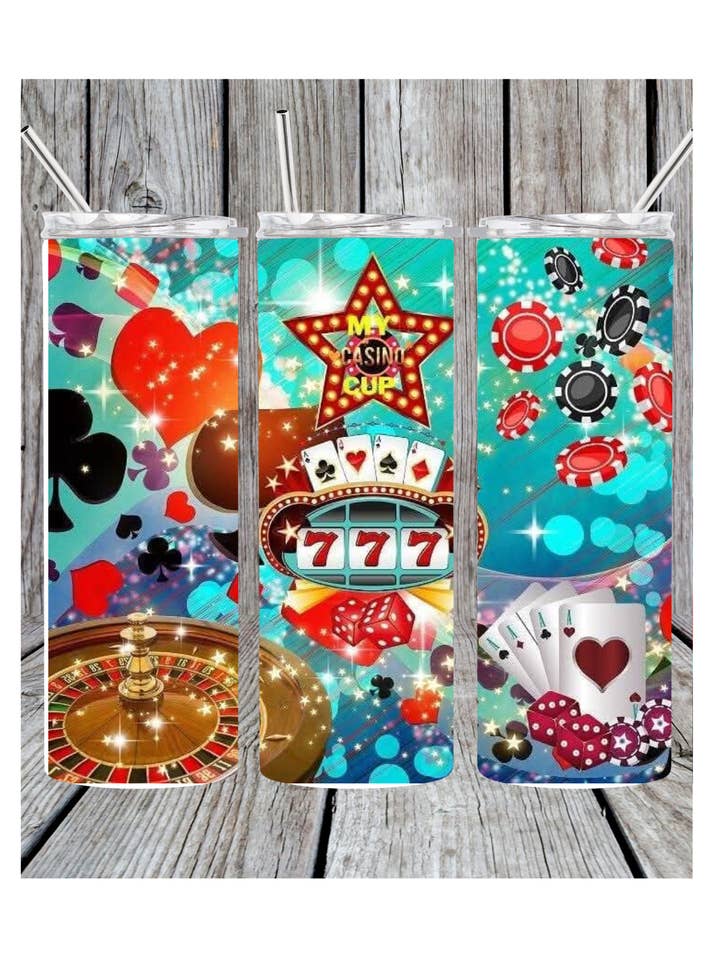 Casino Tumbler for wholesale by Eclectic Wallflower Boutique