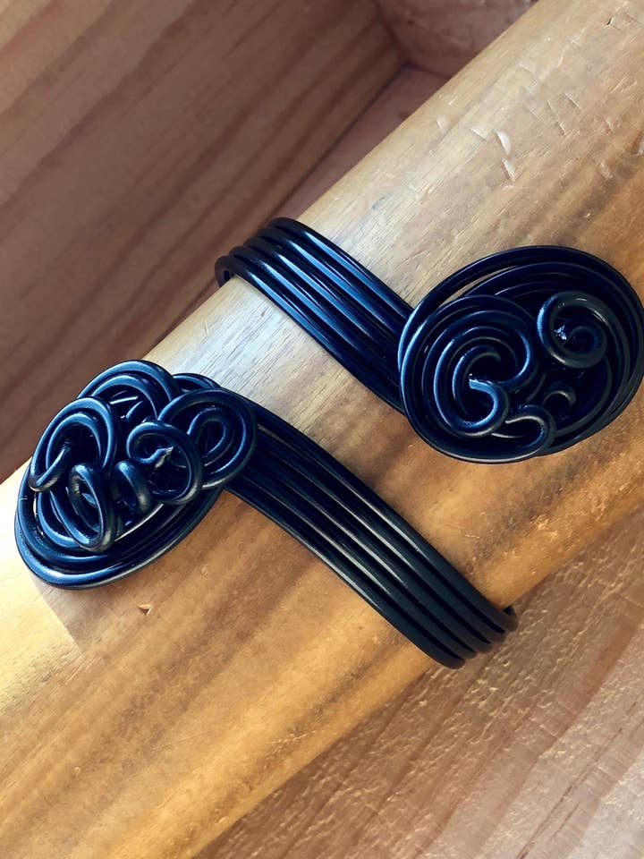 Black Aluminum Wire Wrapped Cuff Bracelet for wholesale by Jewelry With Me
