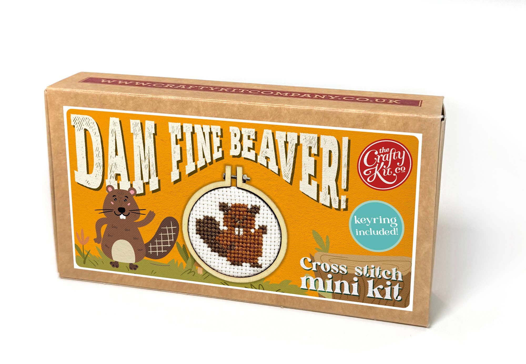 The Crafty Kit Company - Wholesale Embroidery/Cross Stitch Supplies - 'Dam fine beaver!' Mini Matchbox Cross Stitch Kit4