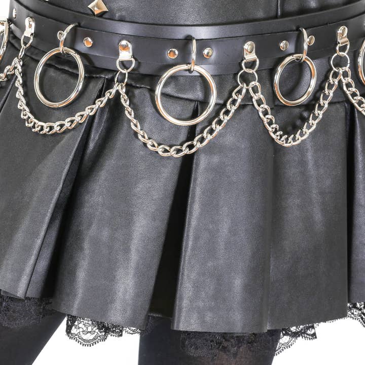 Funk Plus - Wholesale Belt - Women's - BT501L CHAIN D RING BONDAGE BELT