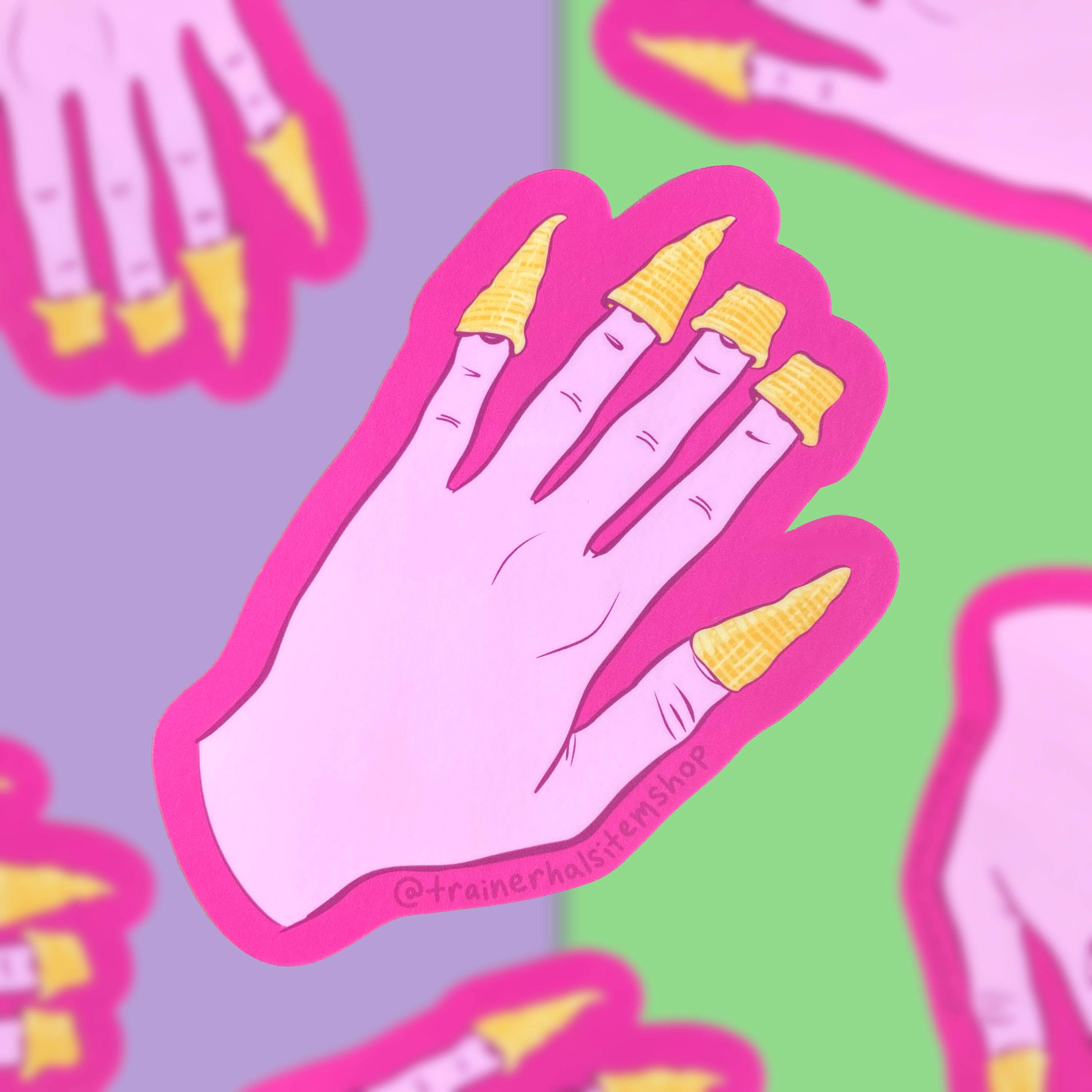 Trainer Hal’s Item Shop - Vente Autocollant - Autocollant de fierté lesbienne Bugles Subtil en-cas saphique Queer WLW2