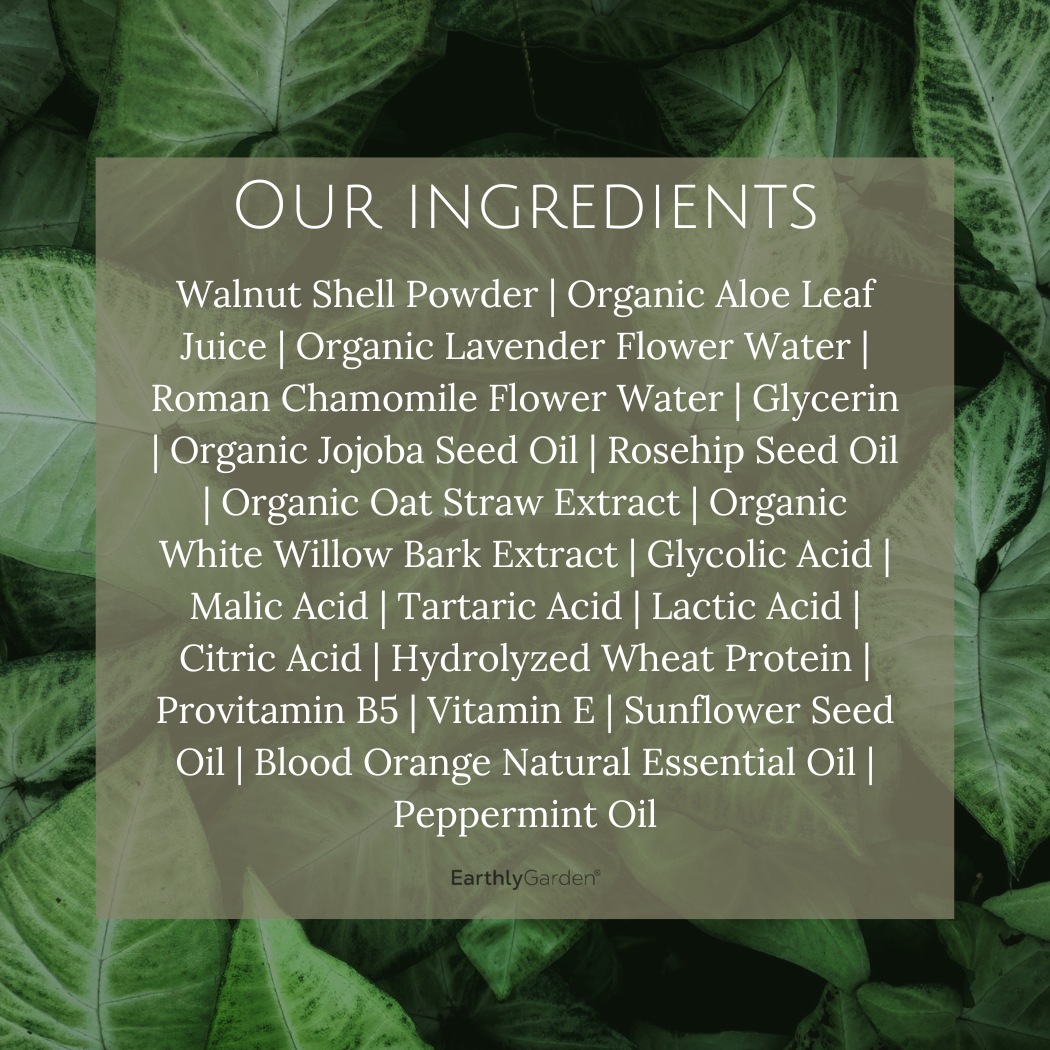 Earthly Garden® - Wholesale Facial Exfoliant/Scrub - Mint Walnut Exfoliating Face Scrub with AHA5