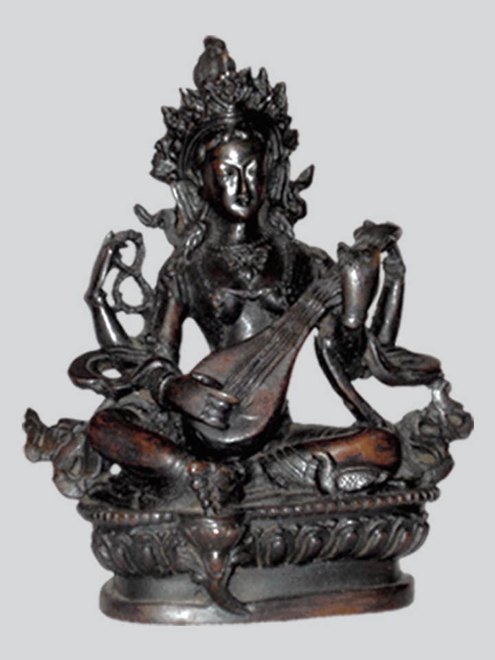 Estátua em Resina de Saraswati (CL-57) por atacado de Kathmandu Imports