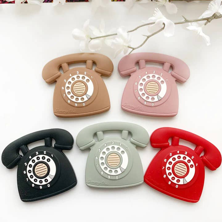Gummy Chic - Wholesale Teether (Not Clip-On) - Baby - Rotary Dial Phone Teether, Vintage Design for Teething Baby