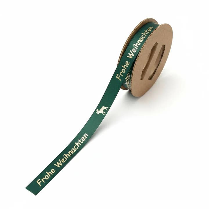 Mini Art Products - Wholesale Ribbon - Gift Wrapping - Satin Ribbon – Merry Christmas – Green - 15mm x 20m1