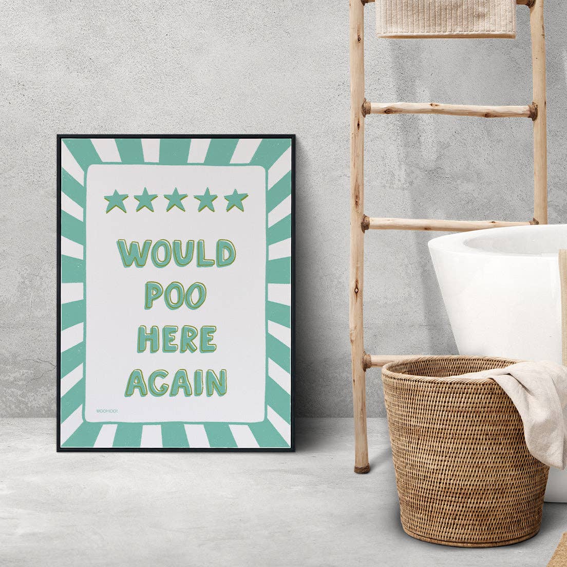 Woo Hoo Prints – wholesale Art print – WOULD POO HERE AGAIN, GREEN PRINT7