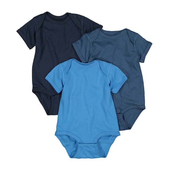 Rabbit Skins Baby Bodysuit 3-Pack- Morning Sky for wholesale by Rabbit Skins