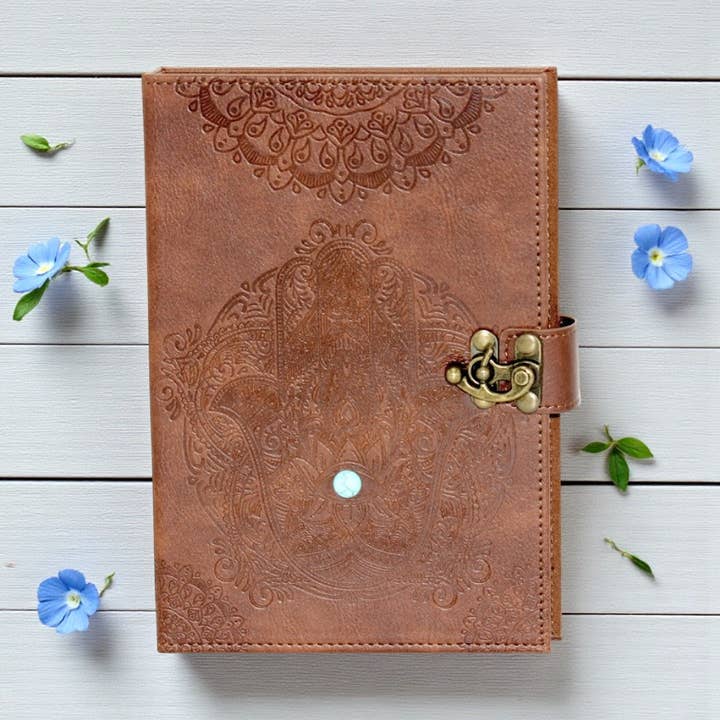 Journal - Brown Hamsa for wholesale by Earths Elements Wholesale