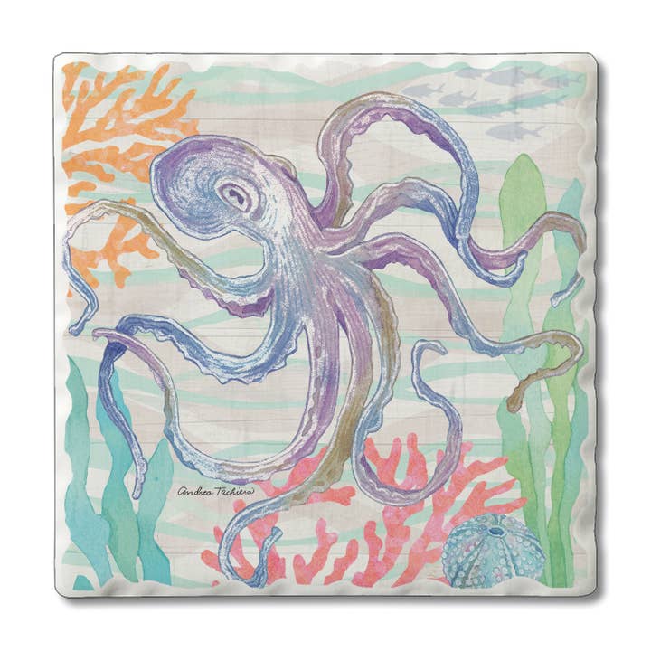 "Salt & Sea-Octopus" Single Absorbent Tumbled Tile Coaster and other Purchase Wholesale soul of an octopus. Free Returns & Net 60 Terms on Faire trending on Faire.