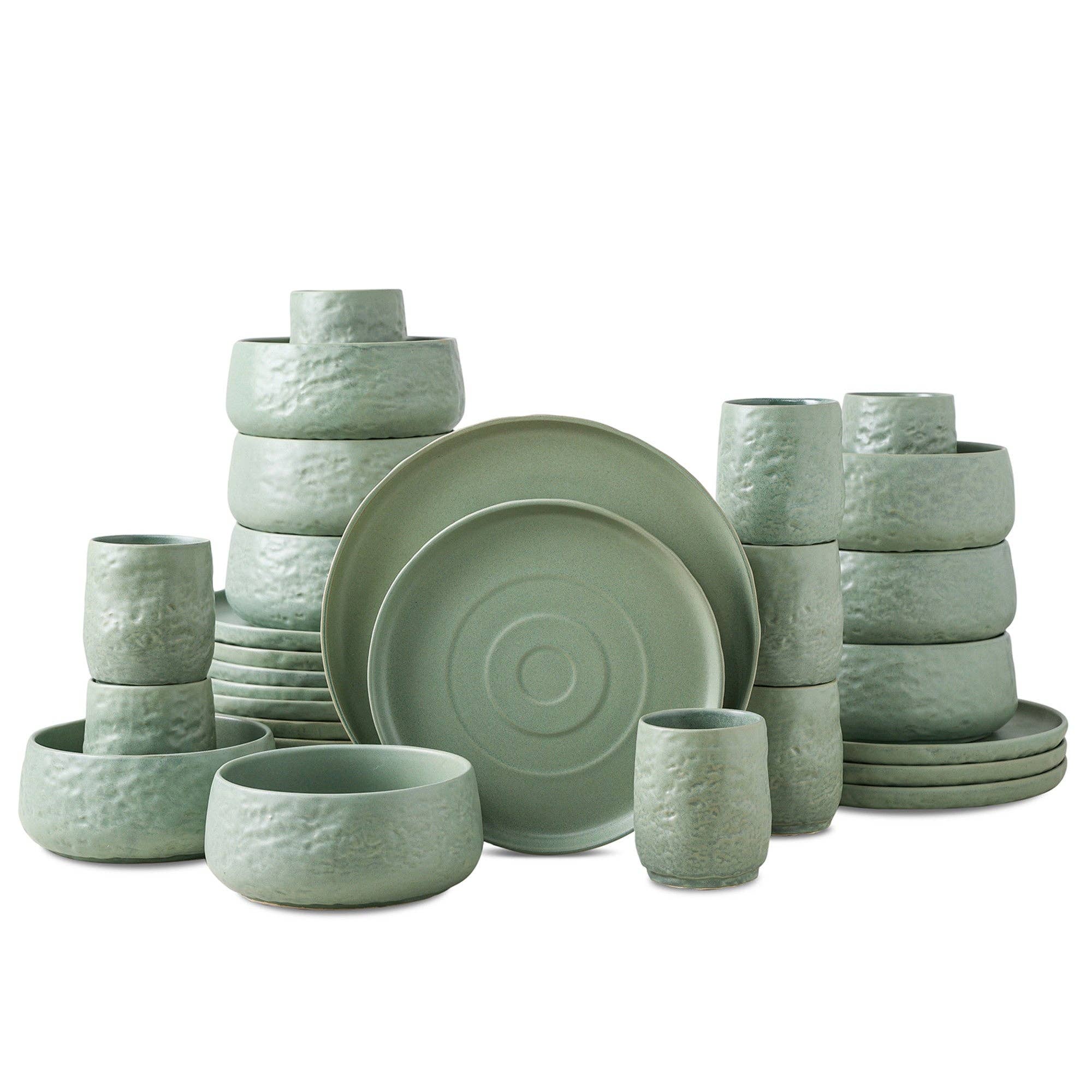 Stone  Lain - Wholesale Dinnerware Set - Shosai Stoneware Dinnerware Set - Sage1