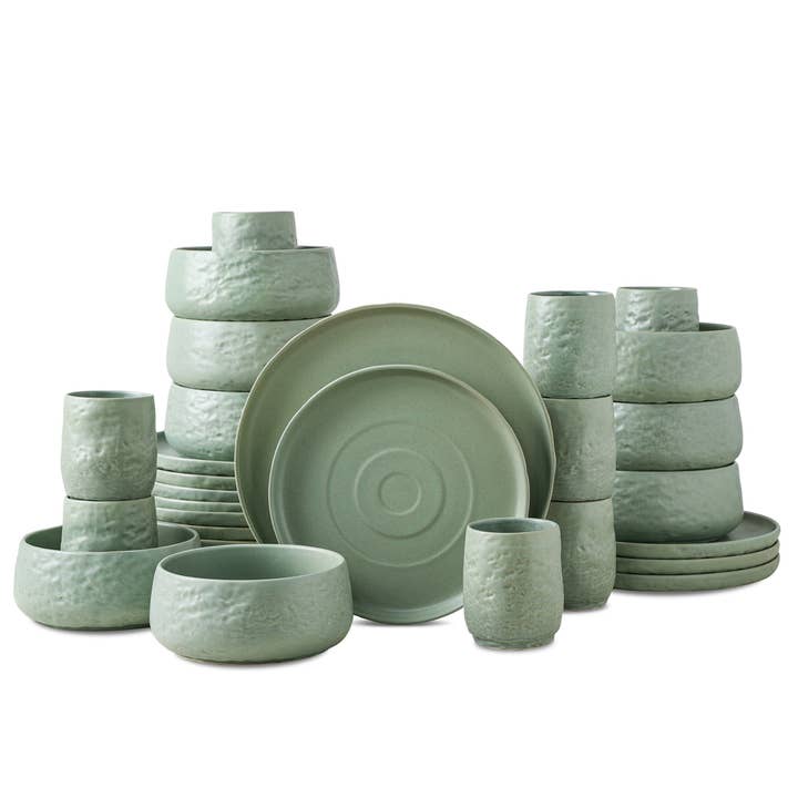 Stone Lain - Wholesale Dinnerware Set - Shosai Stoneware Dinnerware Set - Sage1