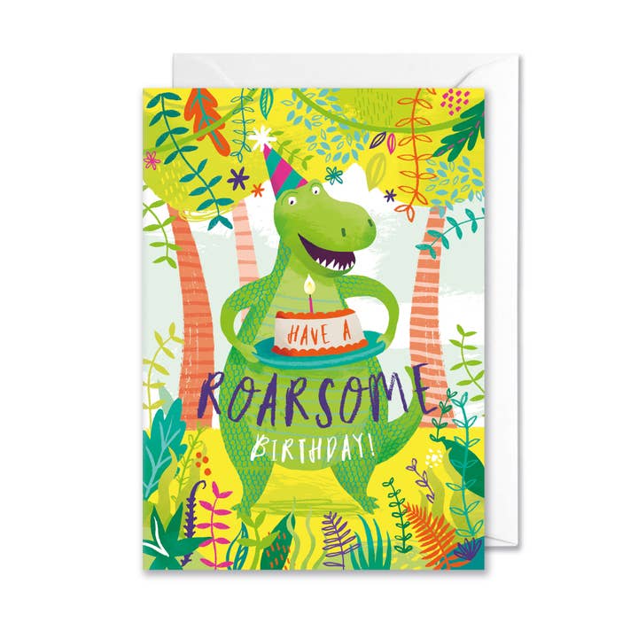 Dinosaur cardlet for wholesale by Middle Mouse