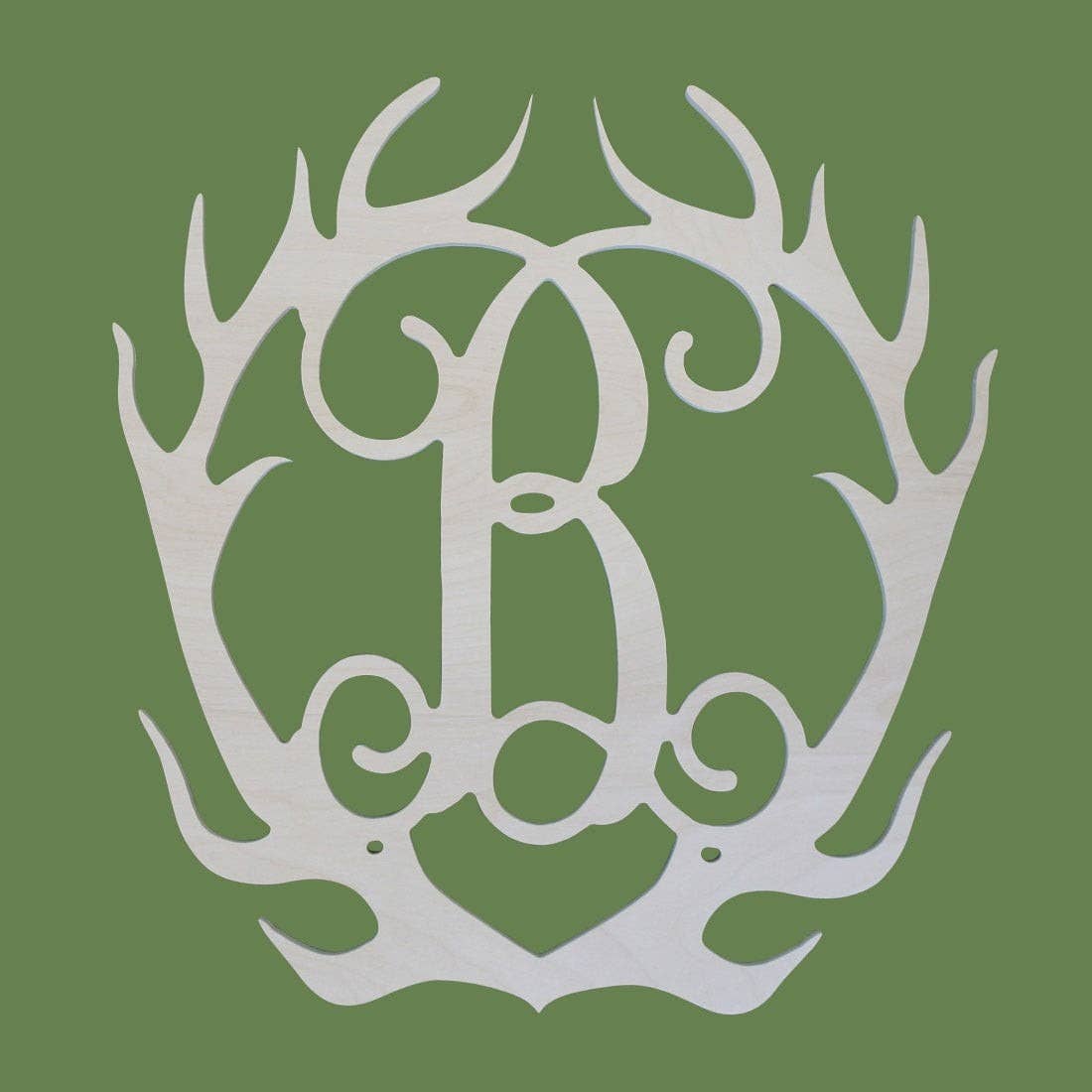 Wholesale Boutique - Wholesale Wall Sign - Antler Wood Monogram- Single Initial2