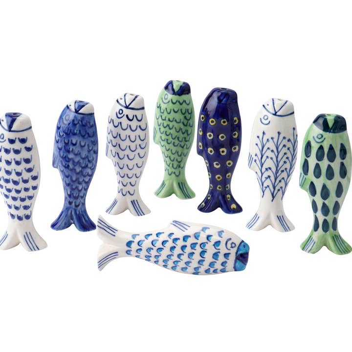 CGB Giftware - Wholesale Knob/Pull - Assorted Fish Design Ceramic Light Pulls
