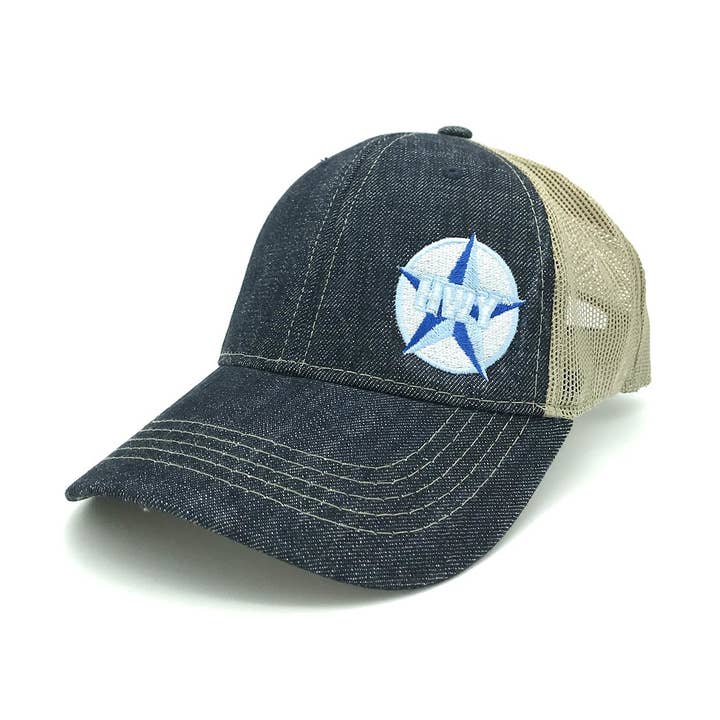 Blue Star Highway Trucker hoed met klein logo voor wholesale door MI Coast