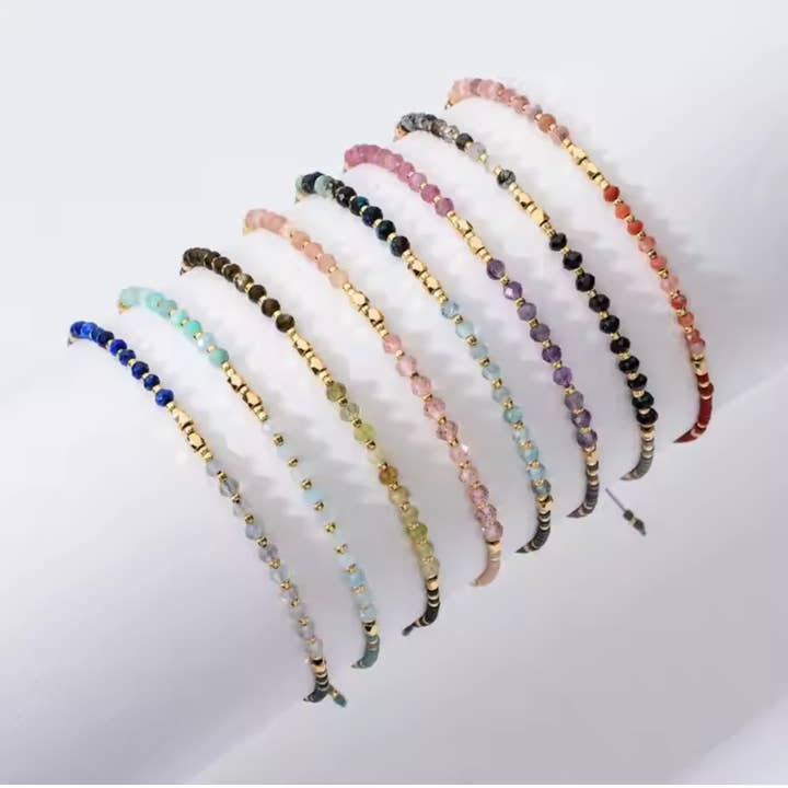 Picki Nicki - Wholesale Beaded Bracelet - Gemstone Beaded Stacking Bracelet Turquoise and Aquamarine