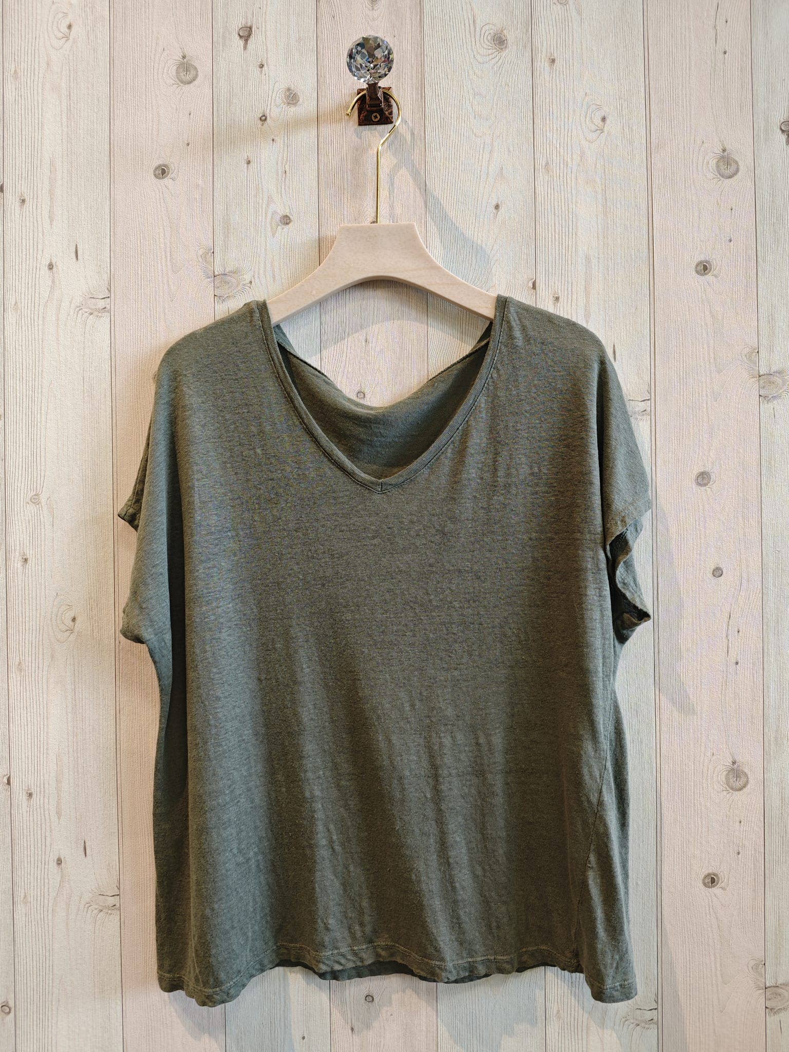Linen & More - Wholesale T-Shirt - Women's - REF 2295 BASIC LINEN T-SHIRT 100%0