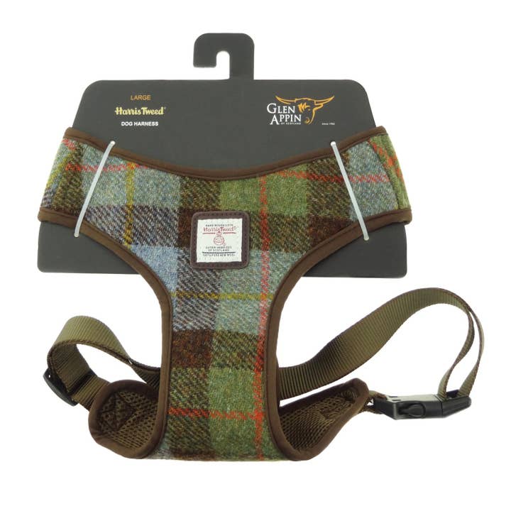 Harris Tweed Dog Harness Large for wholesale by Glen Appin Of Scotland