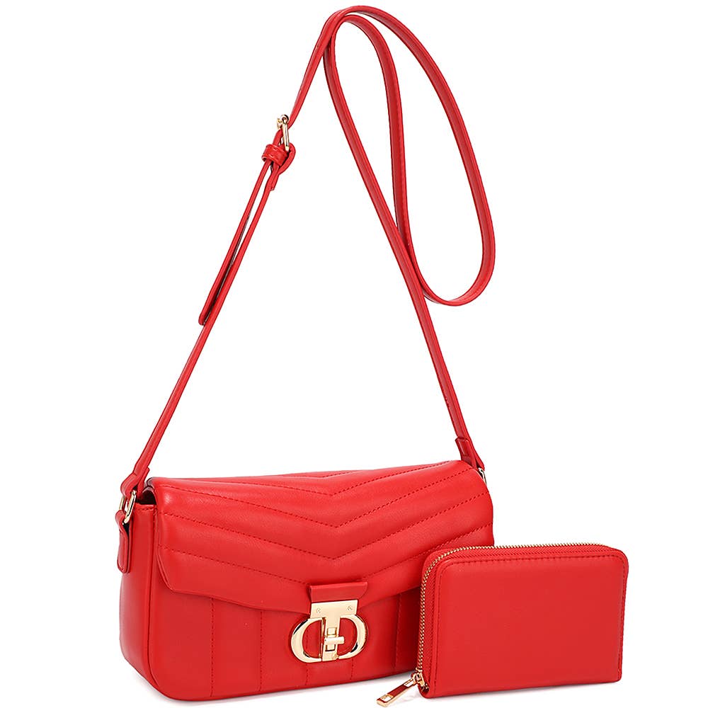 JOIA ACCESSORIES - Wholesale Crossbodytas - Dames - 2-IN-1 GEKWILTE ONTWERP CROSSBODY MET PORTEMONNEESET, ZS 207093