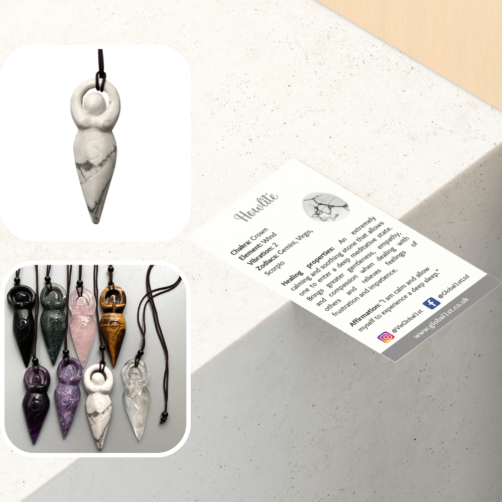 VIE – Engroshandel Halskæde med vedhæng – Vedhæng af Moder Jord-gudinde, 8x3 cm12