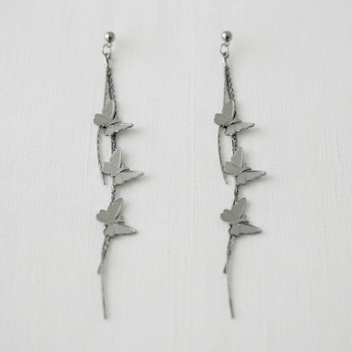 Vintage Inspired Butterfly Tassel Dangle Earrings for wholesale by Ellemadera