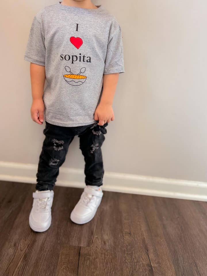 'I Love Sopita' Toddler Shirt - Grey for wholesale by Bubs & Bubbles