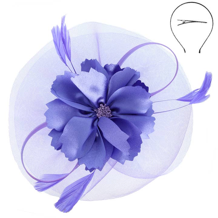 SP Sophia Collection - Wholesale Fascinator Hat - Women's - Elegant Floral Feathered Organza Mesh Fascinator4
