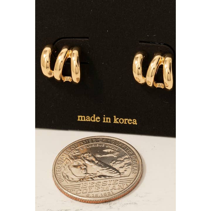 Fame Accessories - Wholesale Hoop Earrings - Wide Triple Tube Hoop Earrings1