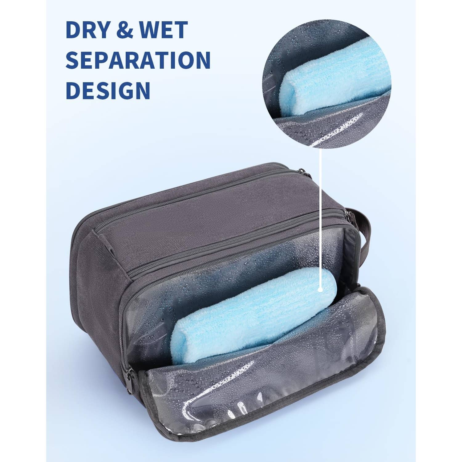 wandf – Engroshandel Toilettaske - Unisex – Canvas & læder Dopp Kit rejse vandafvisende barbertaske40