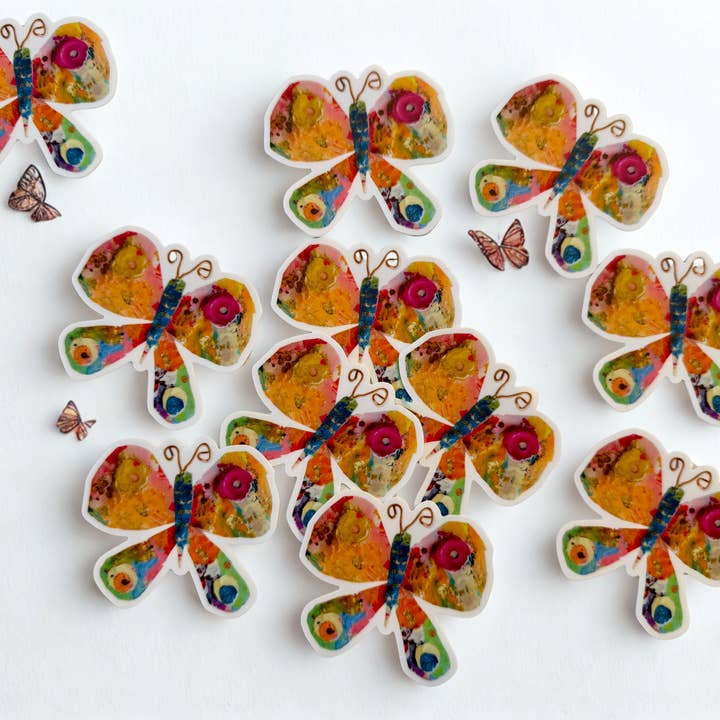 Colorful Butterfly Sticker for wholesale by Stacy Spangler Art