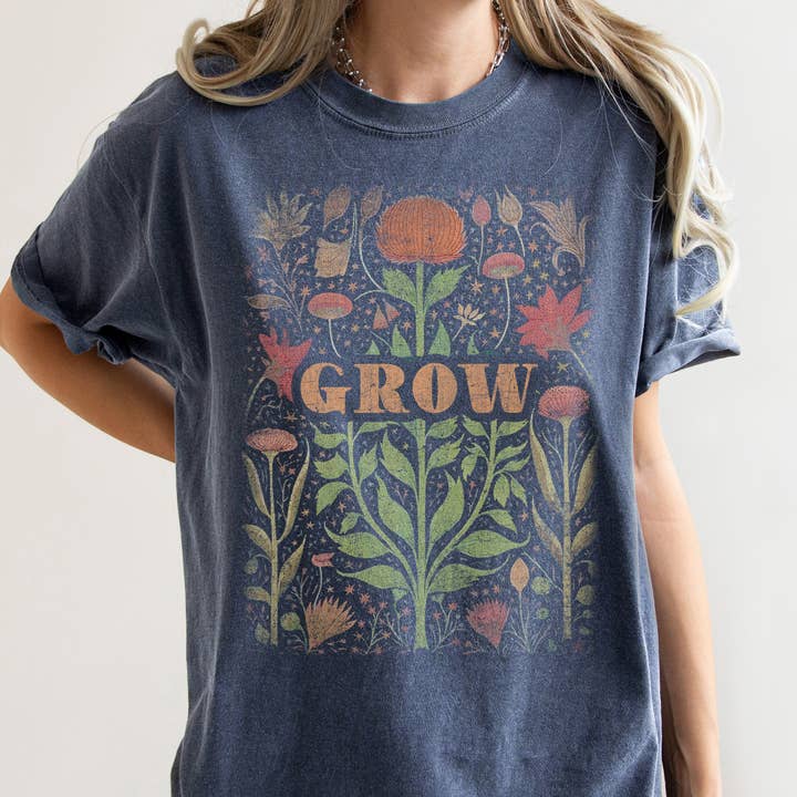 Refinery Number One LLC - Venta al por mayor Camiseta estampada - Mujer - Camiseta Folk Art Vintage Grow1