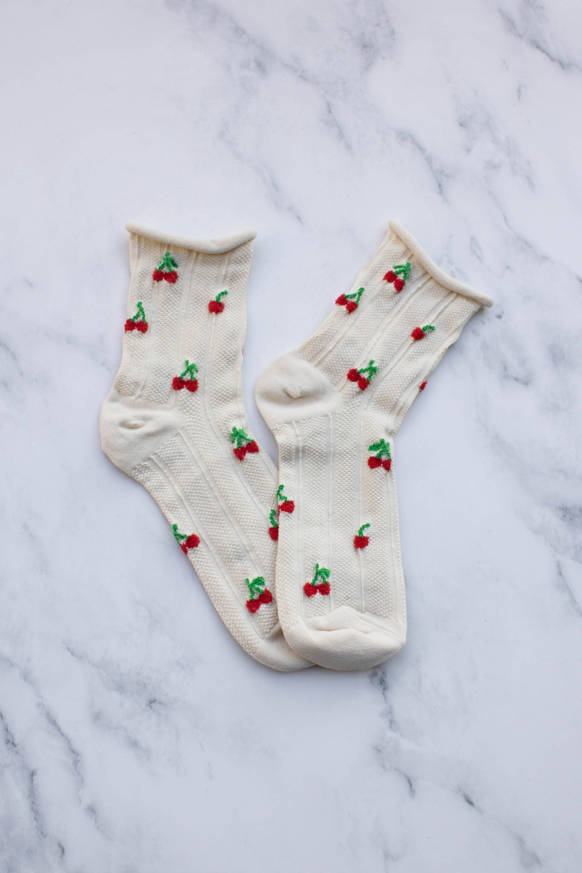 Women's Vintage Cherry Socks for wholesale on Faire3