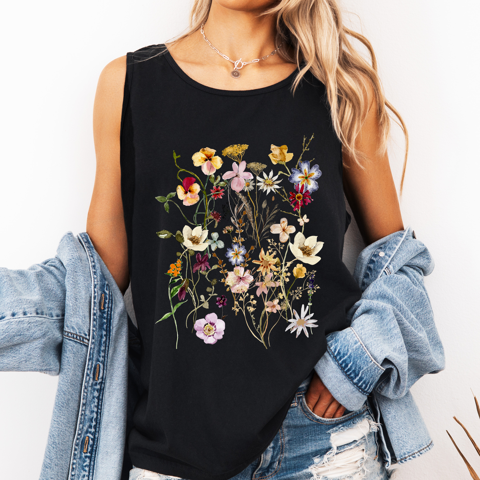Refinery Number One LLC - Wholesale Tank Top - Women's - Pressed Flowers, Clover, Gorgeous, Floral, Nature Tank Top0