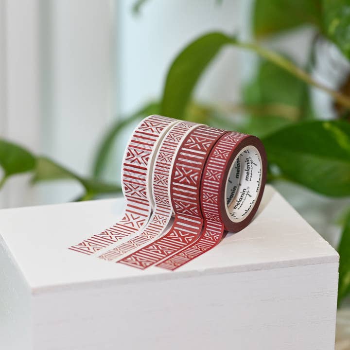Melanin Meanings - Wholesale Washi tape - Mudcloth African Textile Inspired Washi Tape Set4
