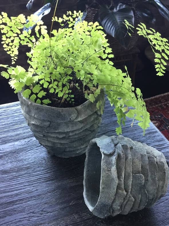 Cement Palm Planter for wholesale by Vagabond Vintage