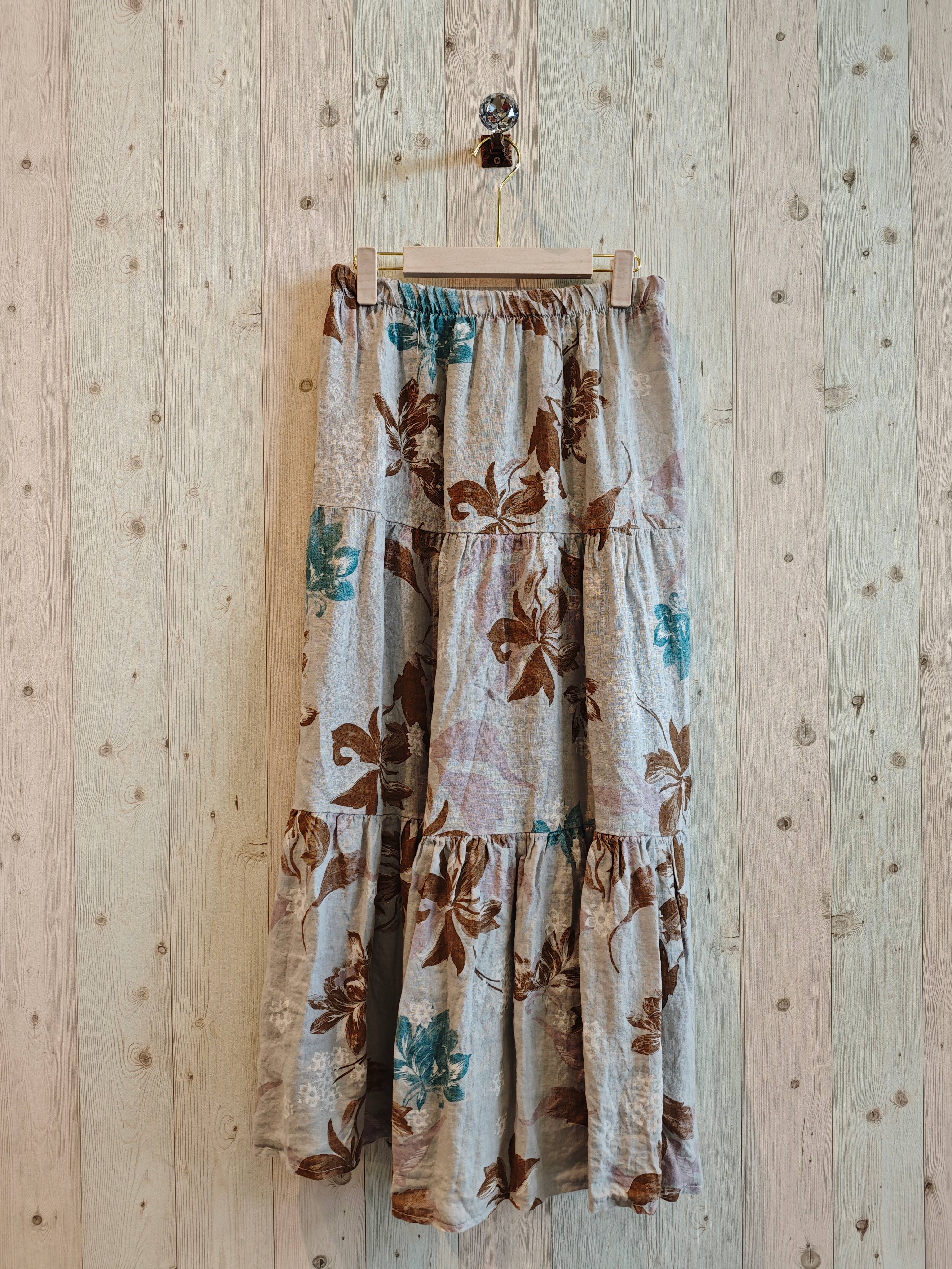 Linen & More - Wholesale Skirt - Women's - REF 80202 100% LINEN PRINTED SKIRT4