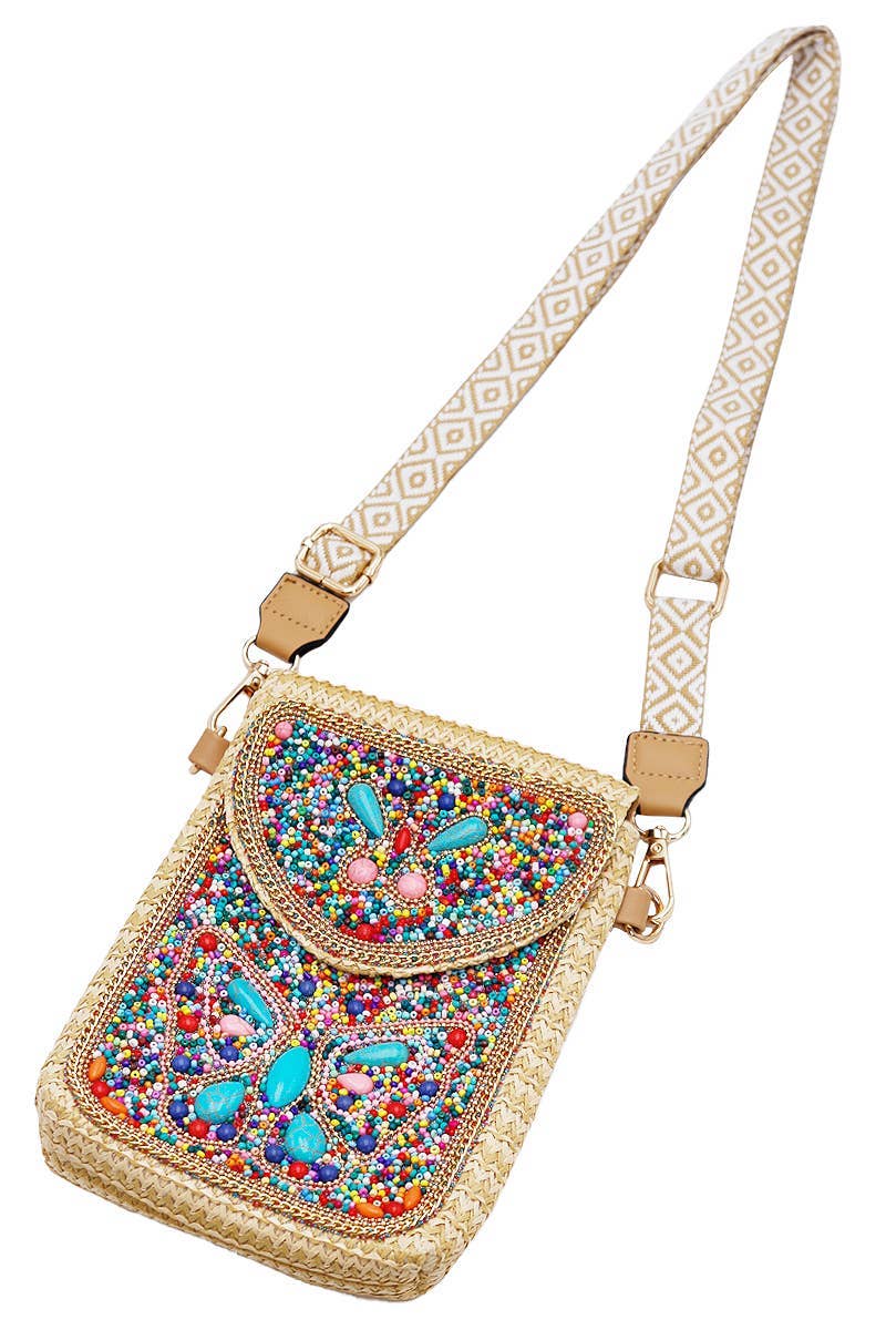 Cap Zone - Wholesale Crossbody Bag - Women's - Butterfly Bohemian Artisan Beaded Crossbody Bag1