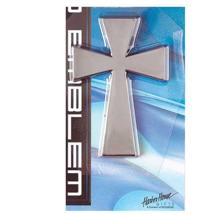 Dicksons - Wholesale Car Decorative Charm - Unisex - AUTO EMBLEM LG CROSS SILVER1