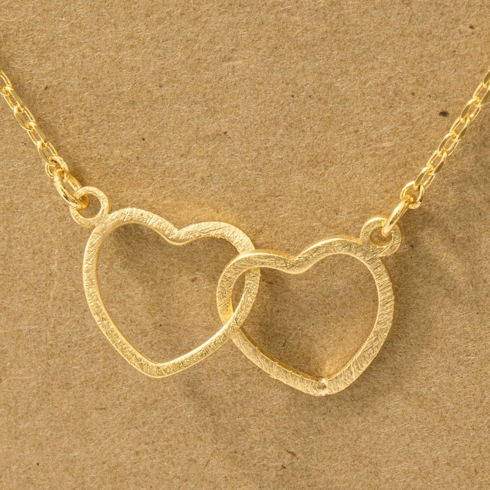 Fame Accessories - Wholesale Pendant/Charm Necklace - Gold Dipped Heart Link Charm Necklace3