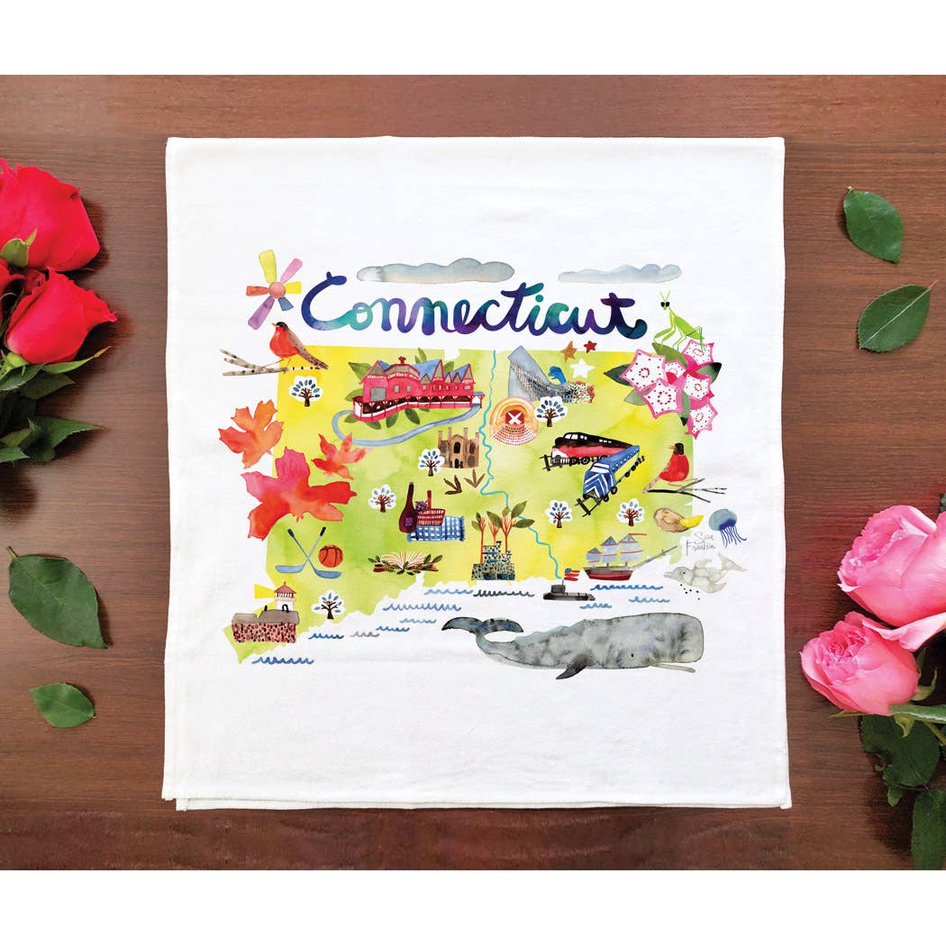 Allport Editions - Vente Torchons - Série de serviettes avec cartes à l'aquarelle - découvrez les 28 États !3